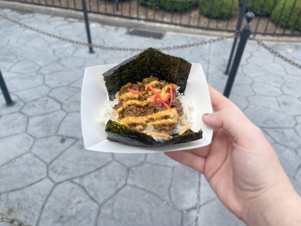wagyu hand roll | WDWINFO.COM The Best and Worst at Food and Wine Festival 2026 wagyu hand roll