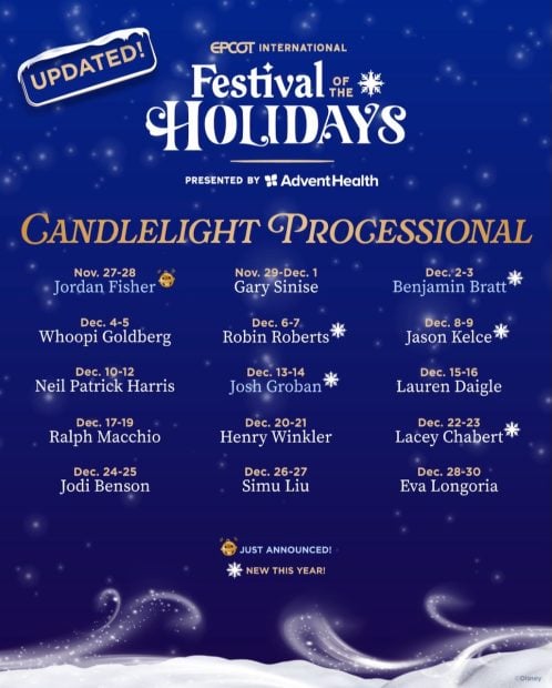 Epcot Spectacular Disney Finalizes 2026 EPCOT Candlelight Processional Lineup
