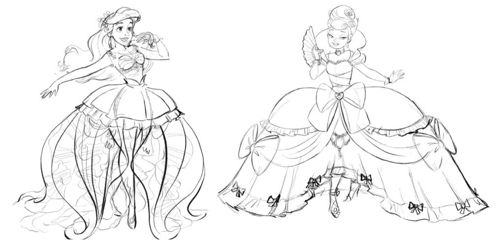 Disney Doll Drawings Large | WDWINFO.COM New Release Disney Dolls: Ariel & Charlotte La Bouff Disney Doll Drawings Large