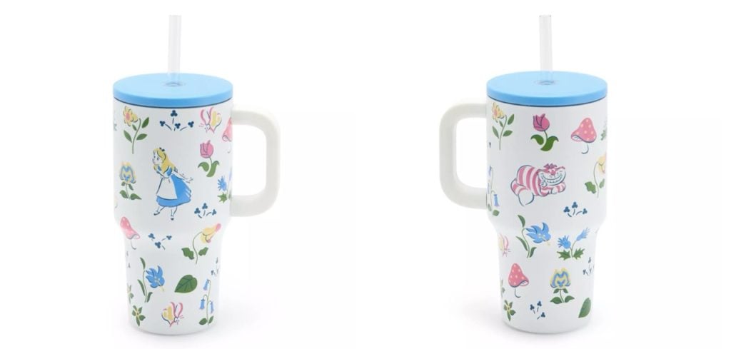 Disney Merch White Alice Tumbler Large | WDWINFO.COM New Disney Merch: Holiday, Dumbo, Tumblers & Charms! Disney Merch White Alice Tumbler Large