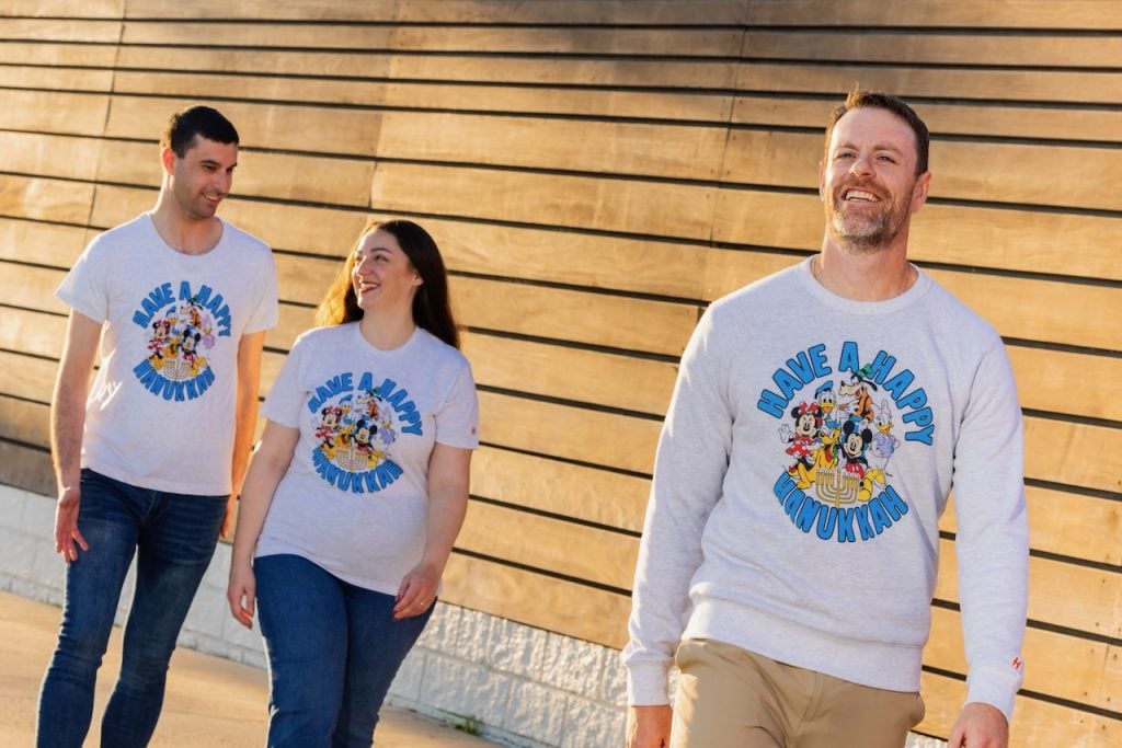 Mickey-and-Friends-Hanukkah-Shirt | WDWINFO.COM Disney Reveals New Hanukkah Merchandise for 2026 Mickey-and-Friends-Hanukkah-Shirt