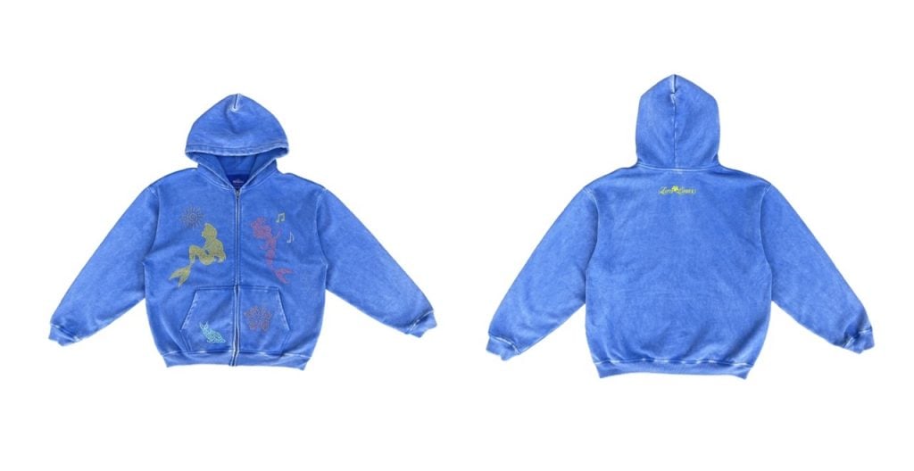 Zara Larsson x The Little Mermaid Disney Blue Hoodie Large | WDWINFO.COM New Zara Larsson x The Little Mermaid Merch Collection Zara Larsson x The Little Mermaid Disney Blue Hoodie Large