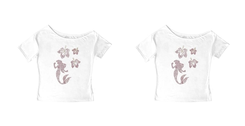 Zara Larsson x The Little Mermaid Disney White top Large | WDWINFO.COM New Zara Larsson x The Little Mermaid Merch Collection Zara Larsson x The Little Mermaid Disney White top Large