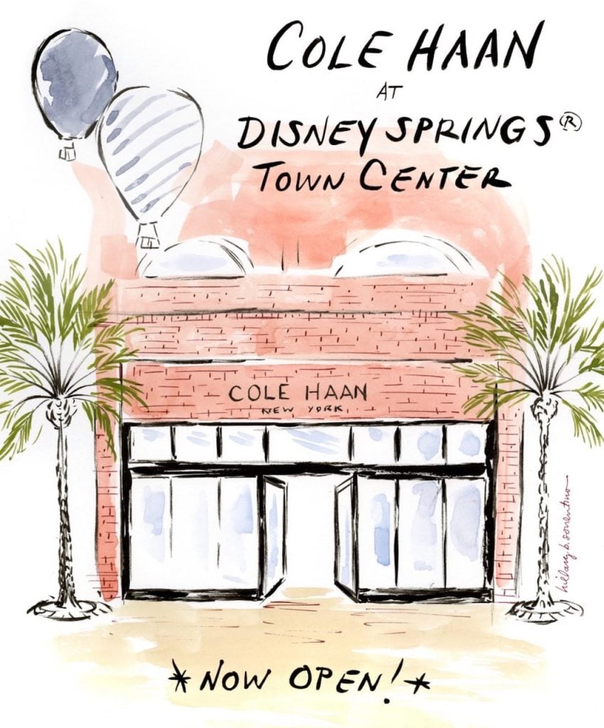 cole haan disney springs opening watercolor - 1 | WDWINFO.COM NEW Cole Haan Store Quietly Opens at Disney Springs cole haan disney springs opening watercolor - 1