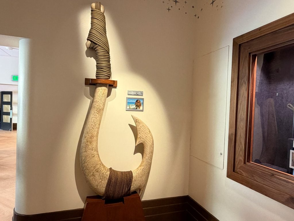 mauis fish hook | WDWINFO.COM Did You See These Easter Eggs in the Magic of Animation Building? mauis fish hook