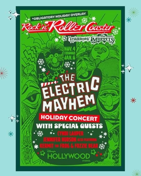 rock n roller coaster muppets holidays - 2 | WDWINFO.COM The Muppets Are Giving Rock ‘n’ Roller Coaster a HOLIDAY OVERLAY! rock n roller coaster muppets holidays - 2